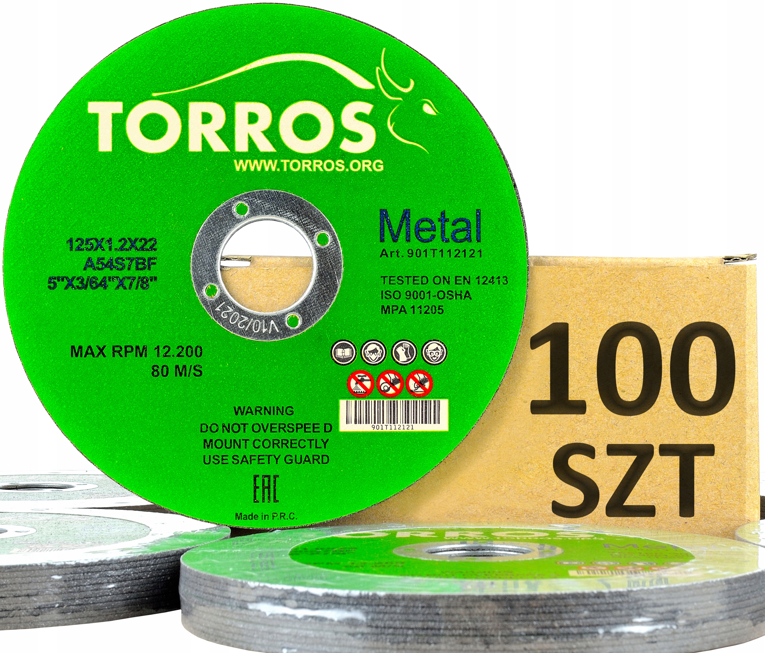 

Tarcze do cięcia metalu Torros 125x1,2x22,2 100szt