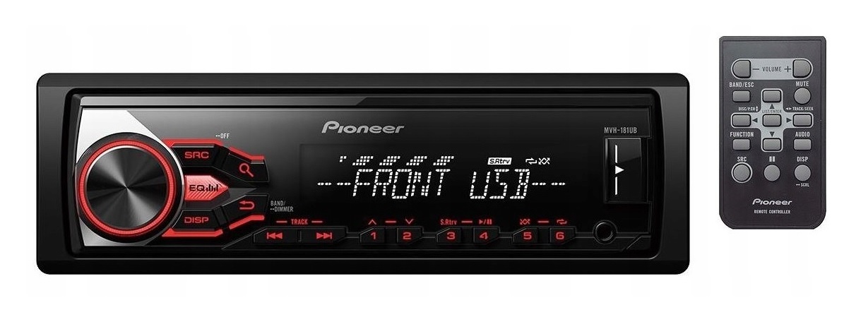 Pioneer MVH-181UB autorádio Aux Usb MP3 diaľkové ovládanie Zelená hora