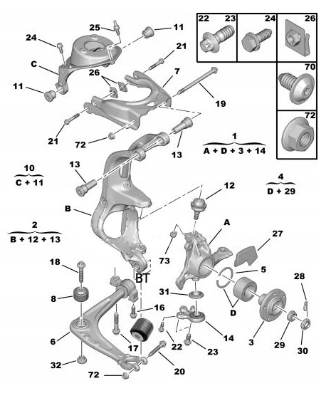 Пежо 407 схема подвески