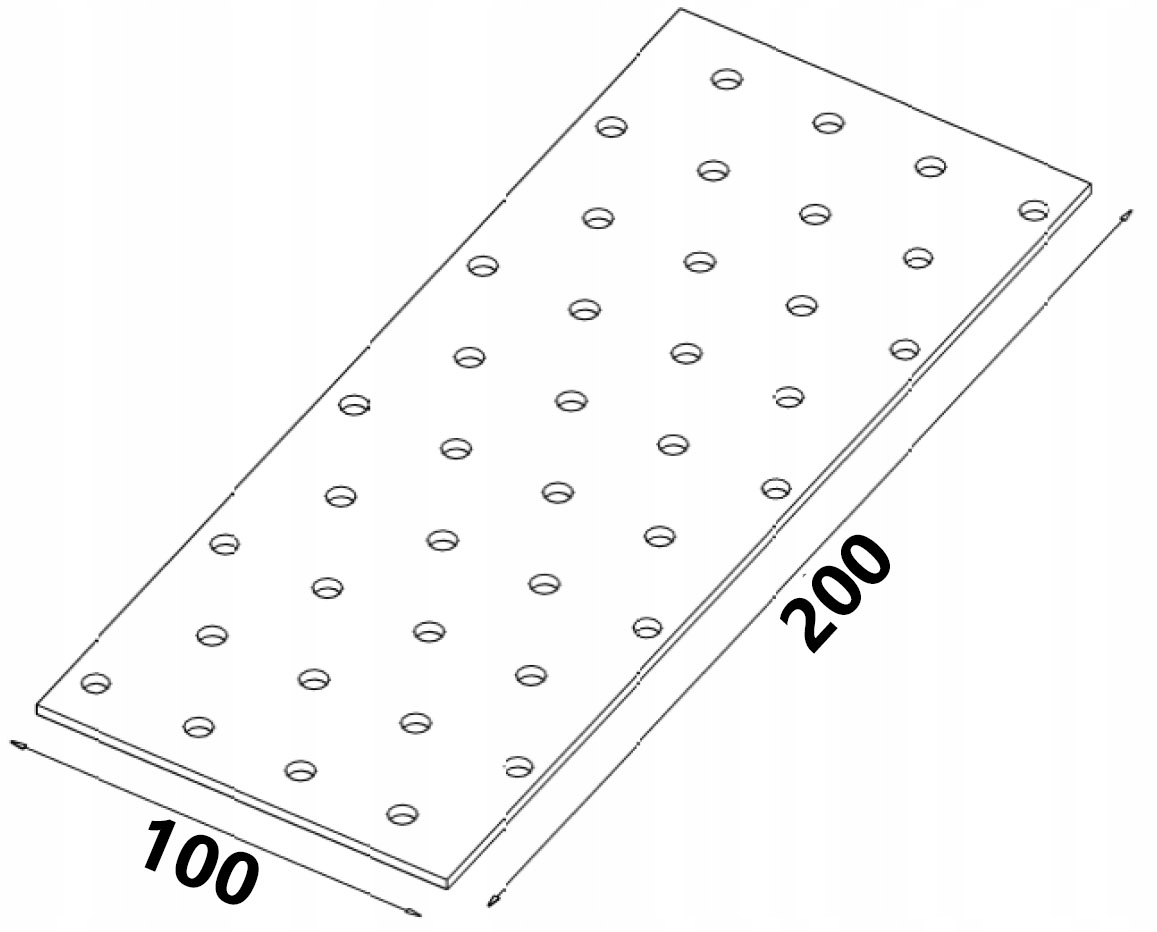 Łącznik płaski Płytka perforowana PP12 100x200 50s Stan opakowania oryginalne