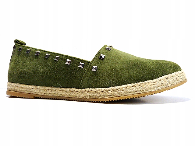 Zelené pohodlné espadrilky n klinie kožené letní boty měkké Karino 40
