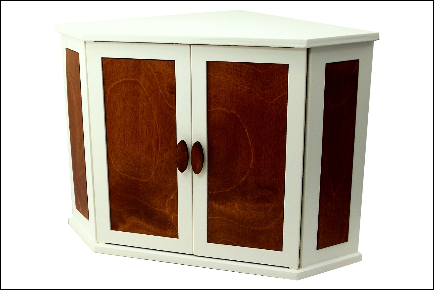 CHLEBAK SZAFKA NAROŻNY DWUPIĘTROWY BIAŁY/TEAK