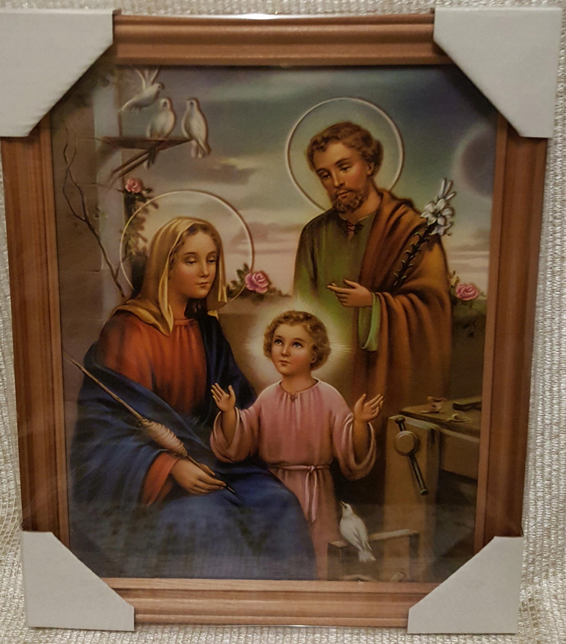 

Obraz z wizerunkiem Świętej Rodziny 18x13 szkło