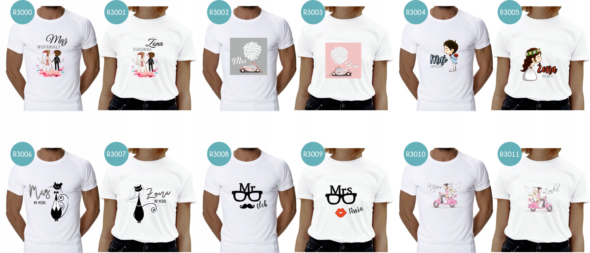 Koszulki dla PAR prezent Walentynki z nadrukiem Marka inna