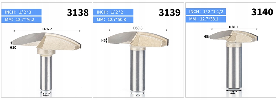 Frez zaokrąglający do drewna 76,2mm 12,7mm 3138 Kod producenta e3f34f3f