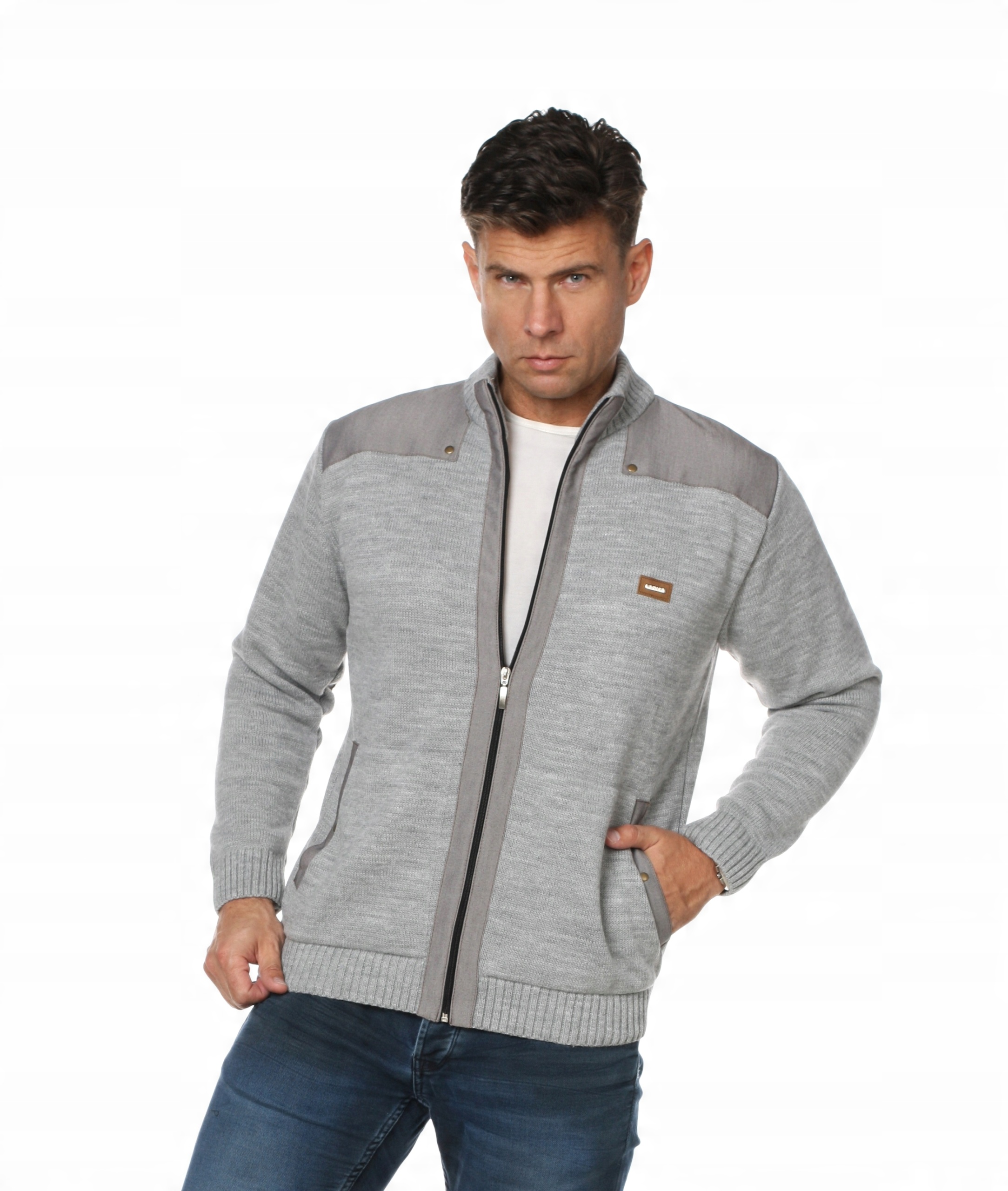 

Sweter męski zapinany z kieszeniami r.XXL