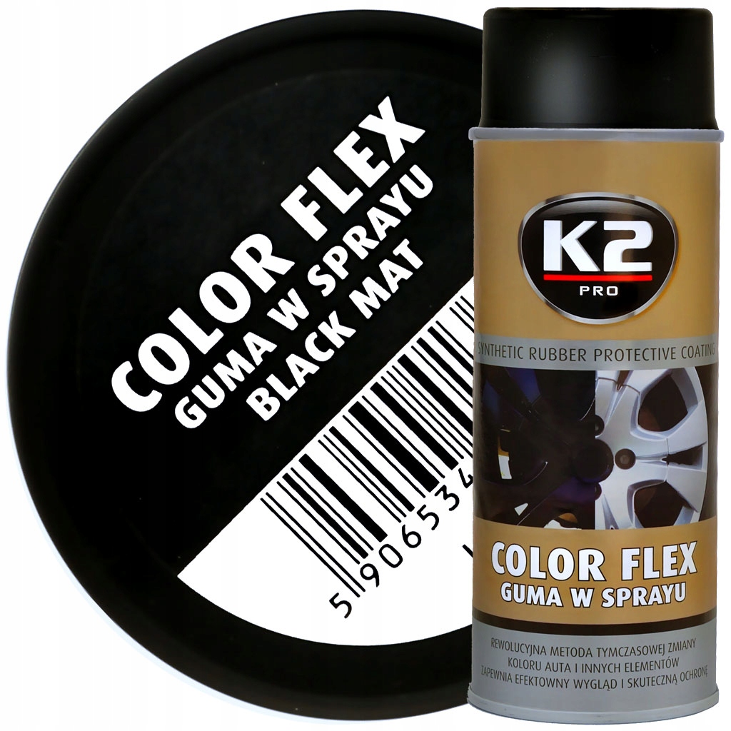 K2 Color Flex GUMA w SPRAYU CZARNA MATOWA POWŁOKA Rodzaj powłoki gumowe