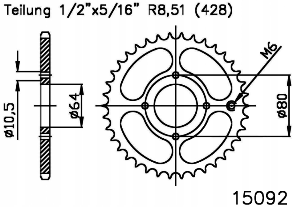 Zadní ozubené kolo Esjot 40 Adly/Herchee Cross 50