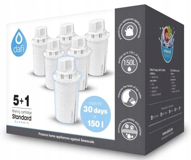 

Dafi wkład filtrujący Classic filtr wody 6 x 150l