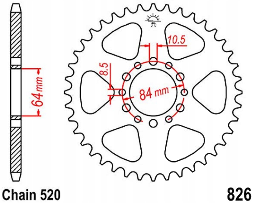 Zadní ozubené kolo 520 Jtr 47Z Suzuki Gsx 250 E 82-83