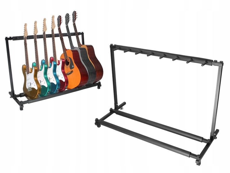 STOJAK STATYW GITAROWY na 7 GITAR ochronna PIANKA