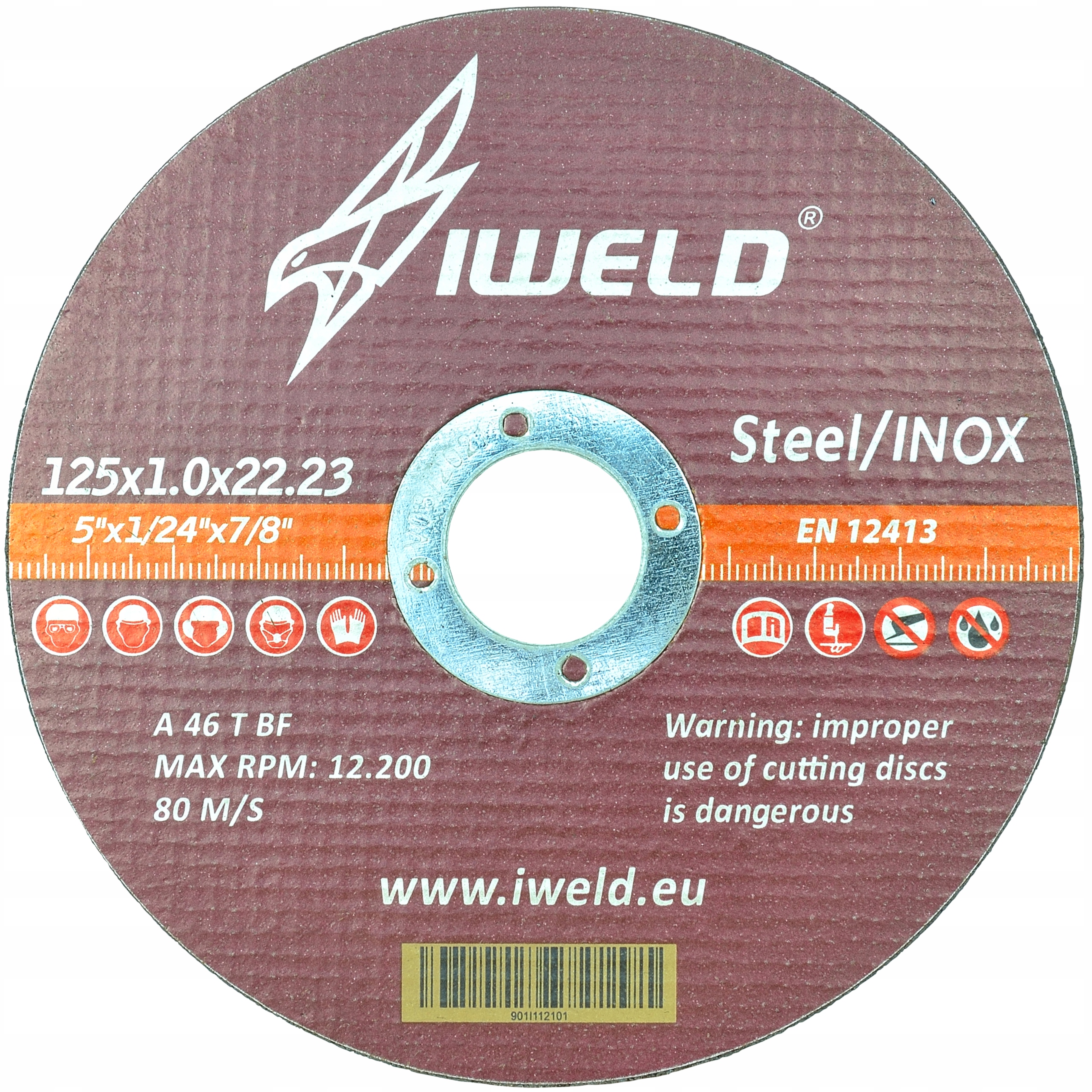 

Tarcza do cięcia metalu Iweld 125x1x22,2 Stal/inox