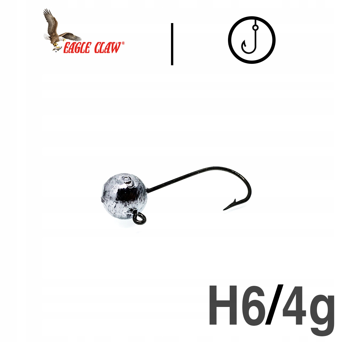 

Główki jigowe Hak 6 Eagle Claw Black 4g 5szt