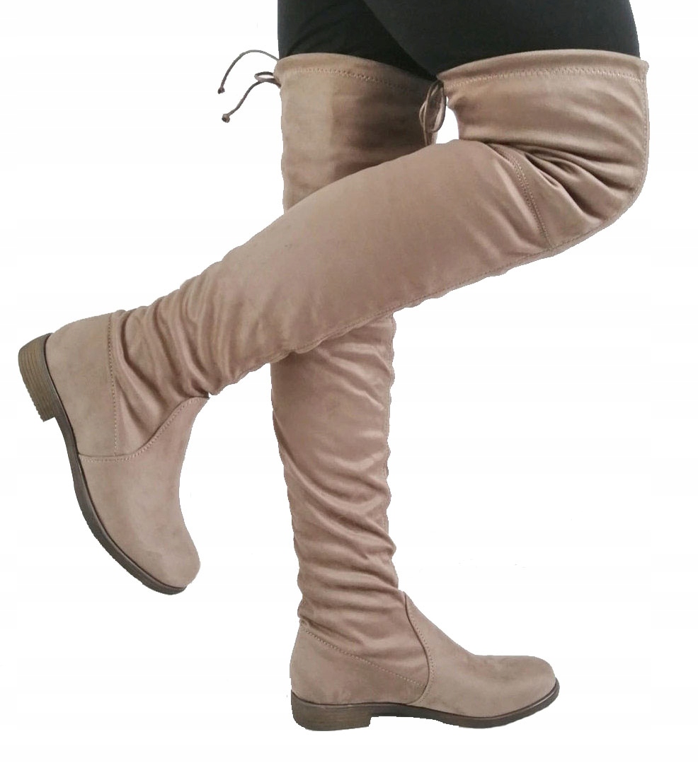 

Kozaki Wysokie Zamszowe N/o Khaki Beż R.38