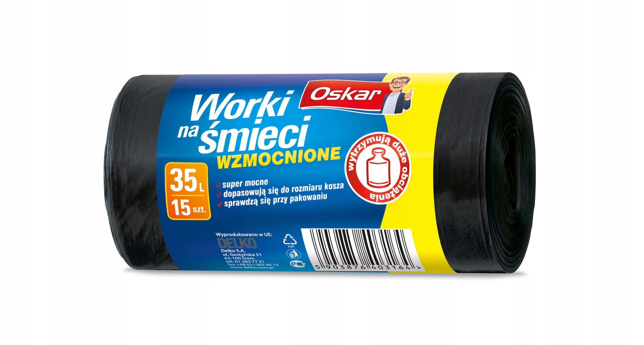 

Worki na śmieci wzmocnione LD 35l 15 szt Oskar
