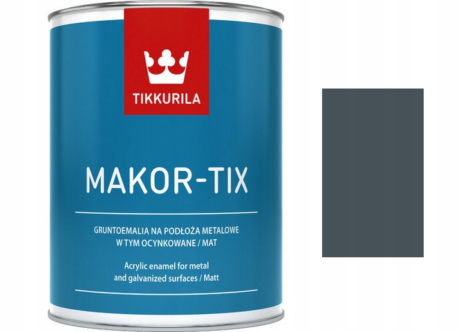 Tikkurila Makor-tix farba do metalu 10L grafit