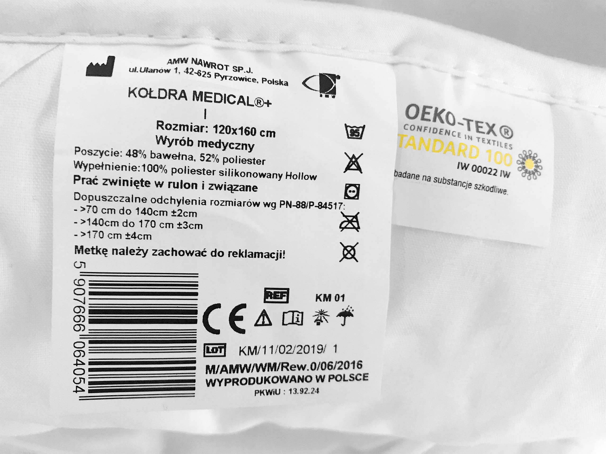 PODUSZKA + KOŁDRA 120x160 antyalergiczna 160x120 WYGODNY ZESTAW KOMPLET Długość 160 cm