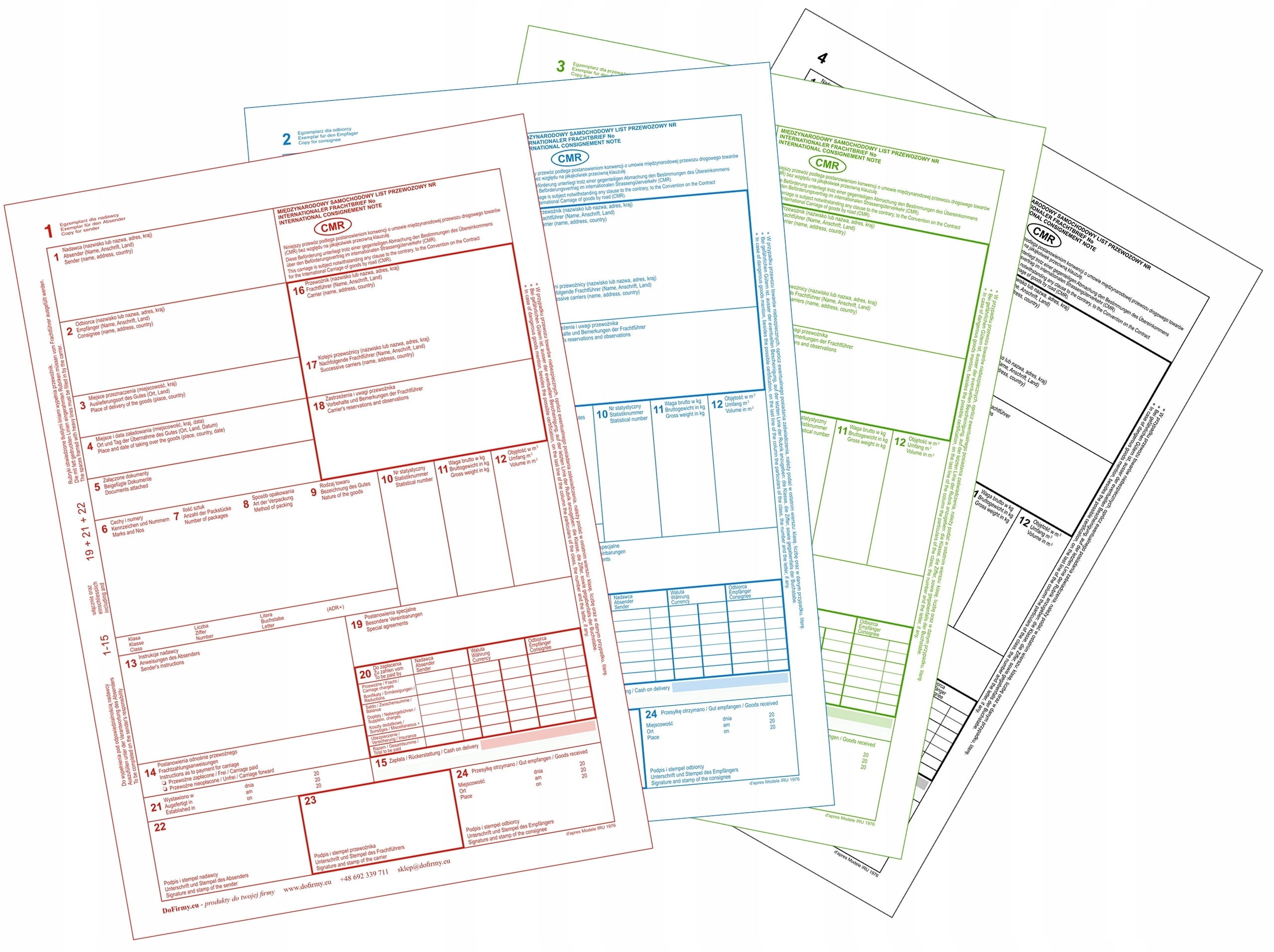 CMR List Przewozowy / 100 kartek / 5 odc. / 20 kpl EAN (GTIN) 5906142904242