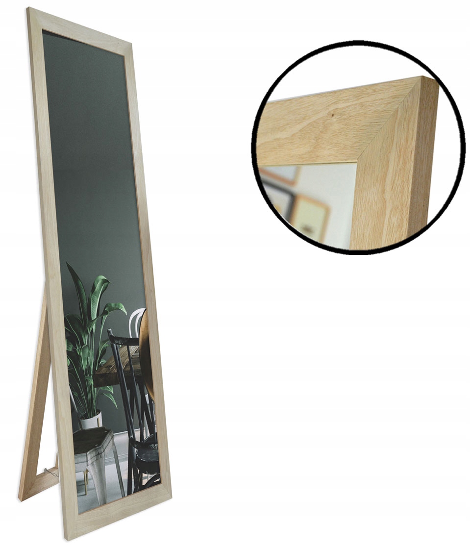 

Duże lustro stojące w ramie drewnianej 160x50 eco