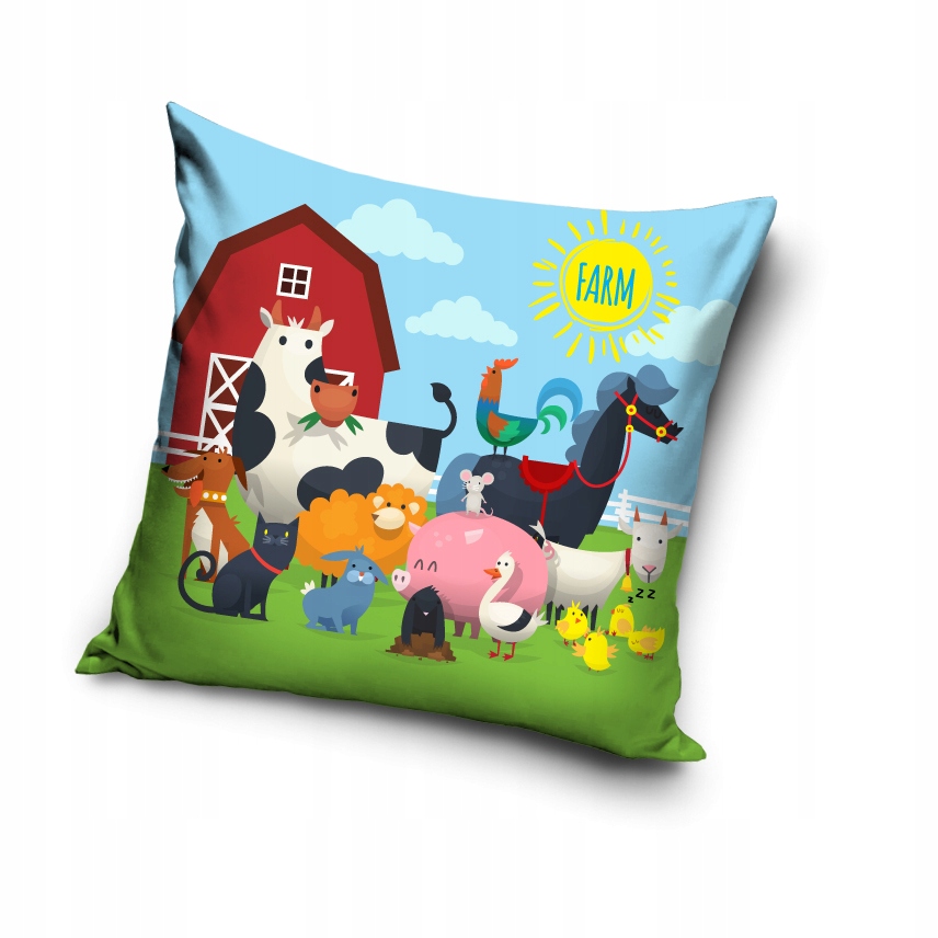 poszewka na poduszkę 40x40 FARMA krowa OWCA świnka