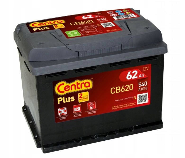 Аккумуляторные центры плюс CB620 62AH 60Ah 540A P+