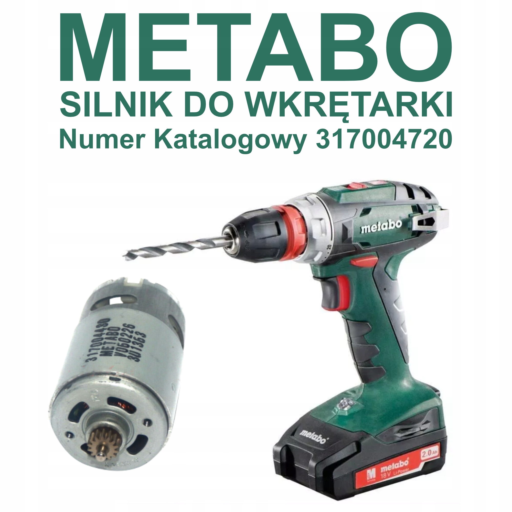

Silnik 18 V do wkrętarki Metabo Bs 18 szczotki