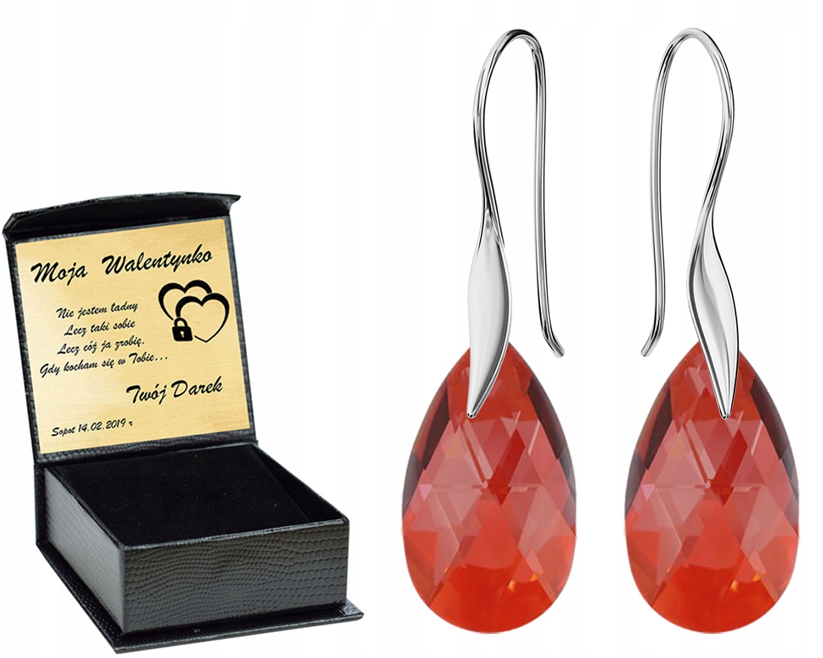 

Srebrne Kolczyki Almond Style Hook Swarovski Grawe