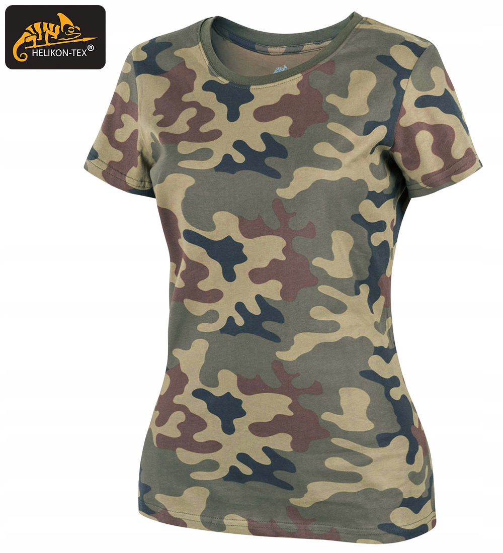 Helikon T-Shirt DAMSKI Koszulka PL Woodland L Rękaw krótki rękaw