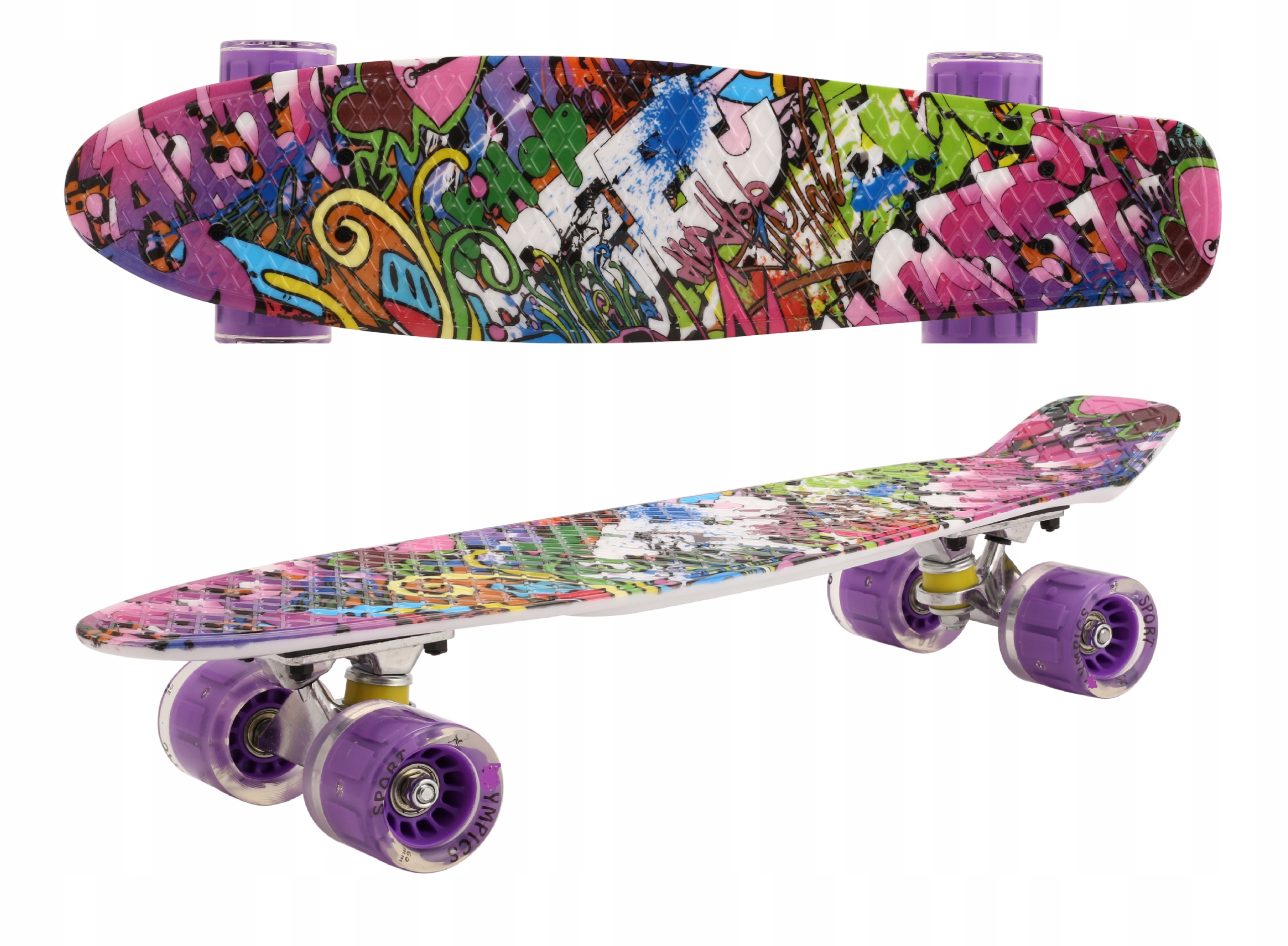 DESKA TYPU FISZKA LED GRAFFITI 56 CM 100KG ABEC 7 Szerokość decku 15 cm