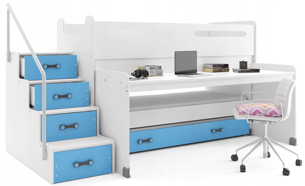 Двухъярусная кровать MAX 1 200x80 3 os. КРОВАТЬ + РАБОЧИЙ СТОЛ