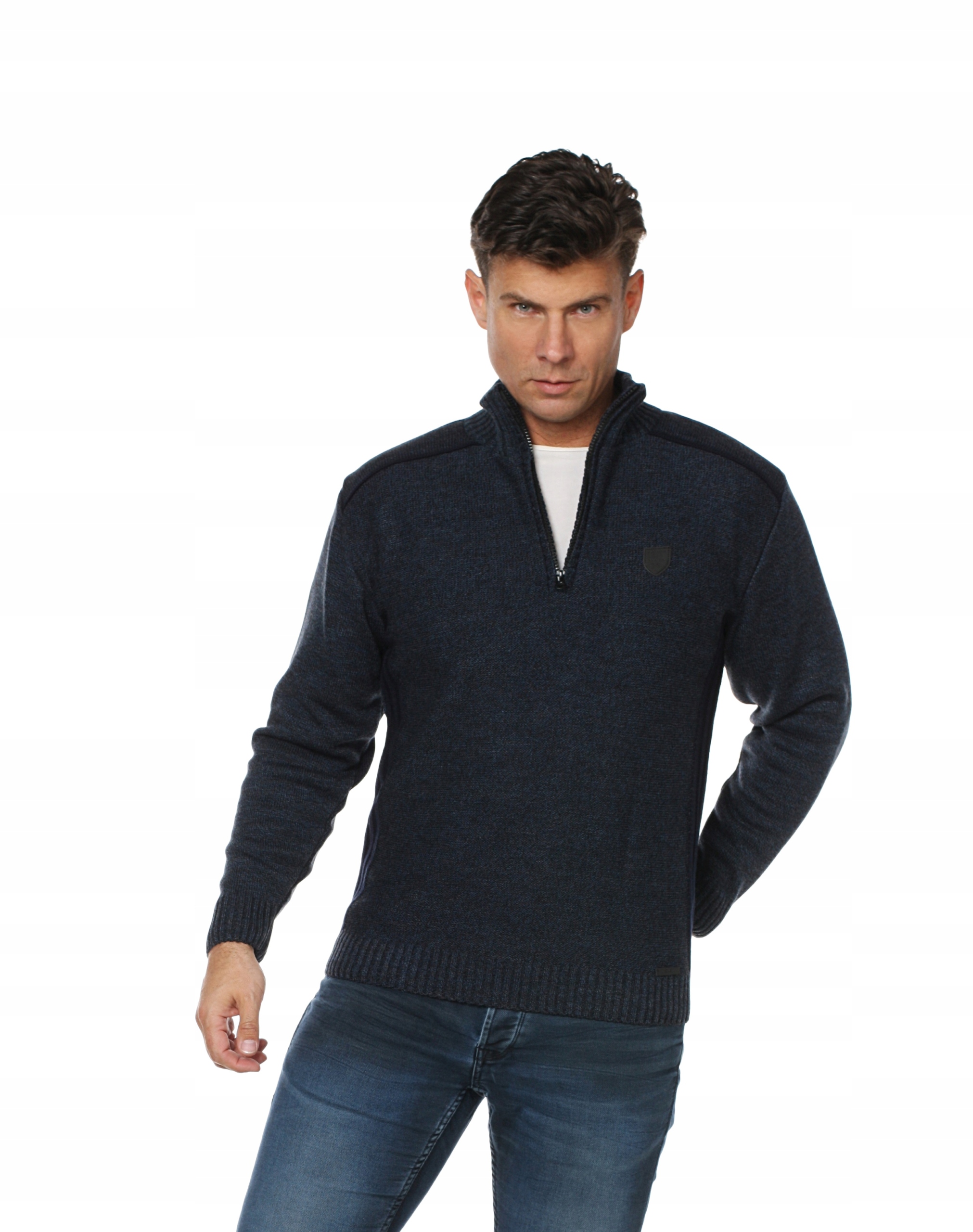 

Męski Sweter Rozpinany Krótki Suwak r. XXL