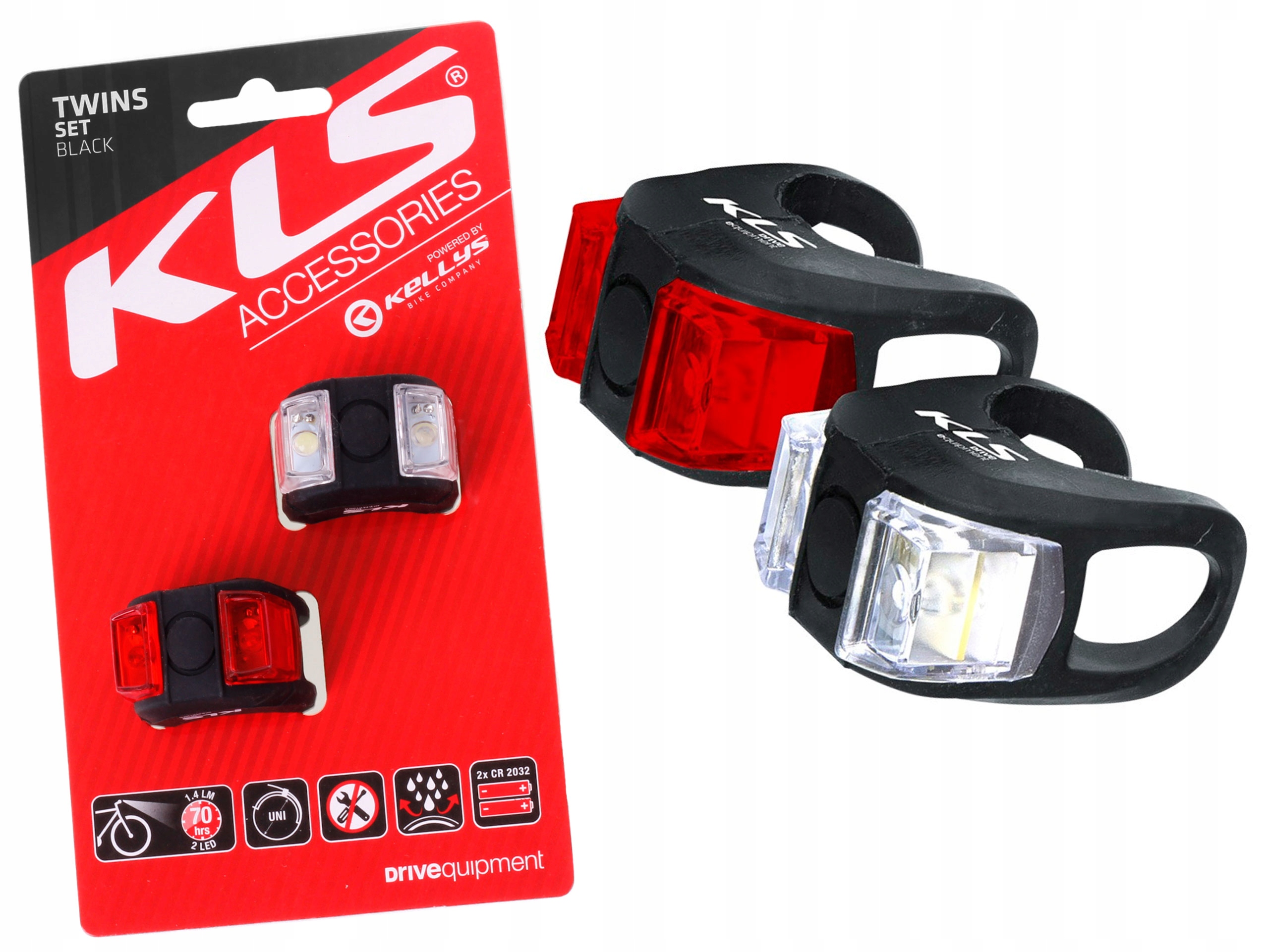 Zestaw oświetlenia rowerowego KELLYS TWINS LED blk