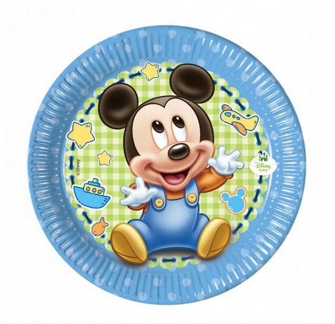 Talerzyki Mickey Baby na URODZINY ROCZEK AŻ 8szt EAN (GTIN) 5201184843451