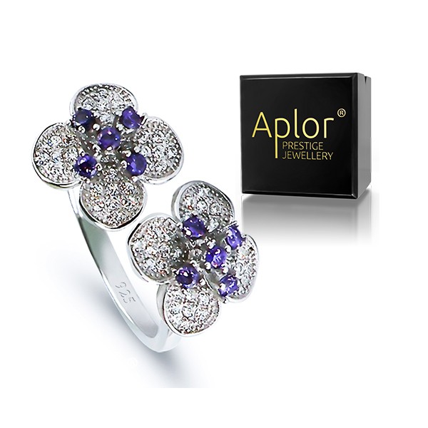 

925 srebrny Pierścionek Kwiatek Swarovski roz 8-20