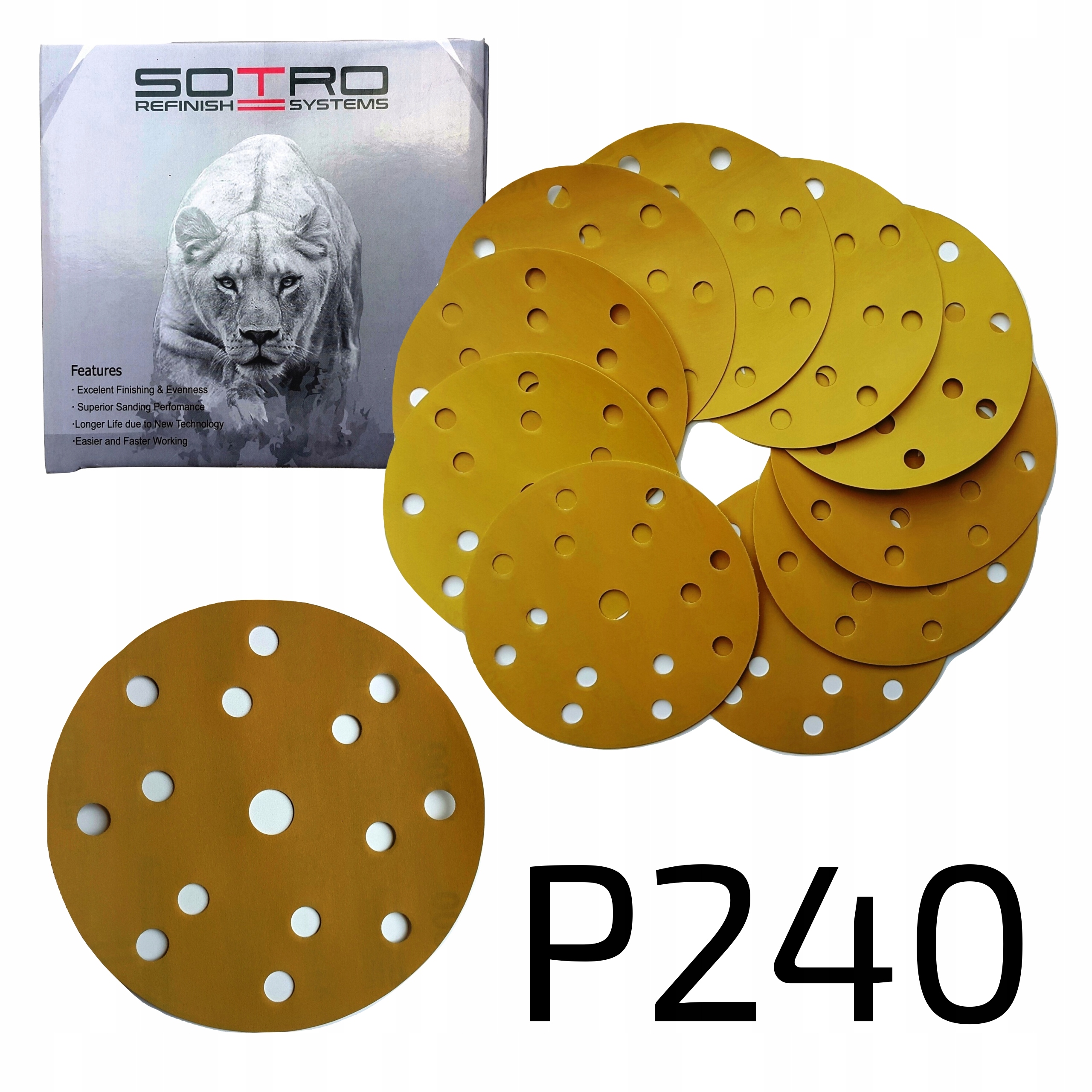 

Sotro Gold 20x Papier Ścierny Dysk otwory 15 P240