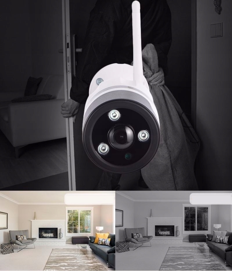 Kamera NOCNA zapis SD zewnętrzna Wi-Fi DOM SKLEP * Zasięg podczerwieni 20 m