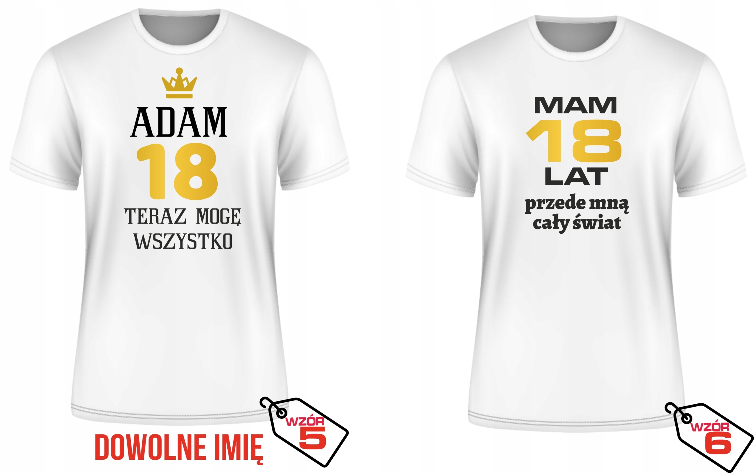 KOSZULKA NA 18 URODZINY 18 LAT SUPER PREZENT /M Dekolt okrągły