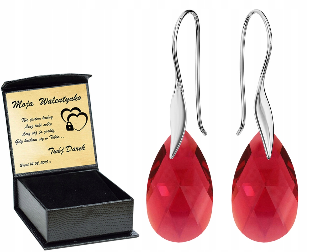 

Srebrne Kolczyki Almond Style Hook Swarovski Grawe