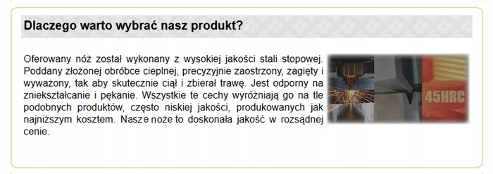 41 CM nóż kosiarki NAC Hortmasz JL43Z JL43Z04-01 Marka perfektGarten