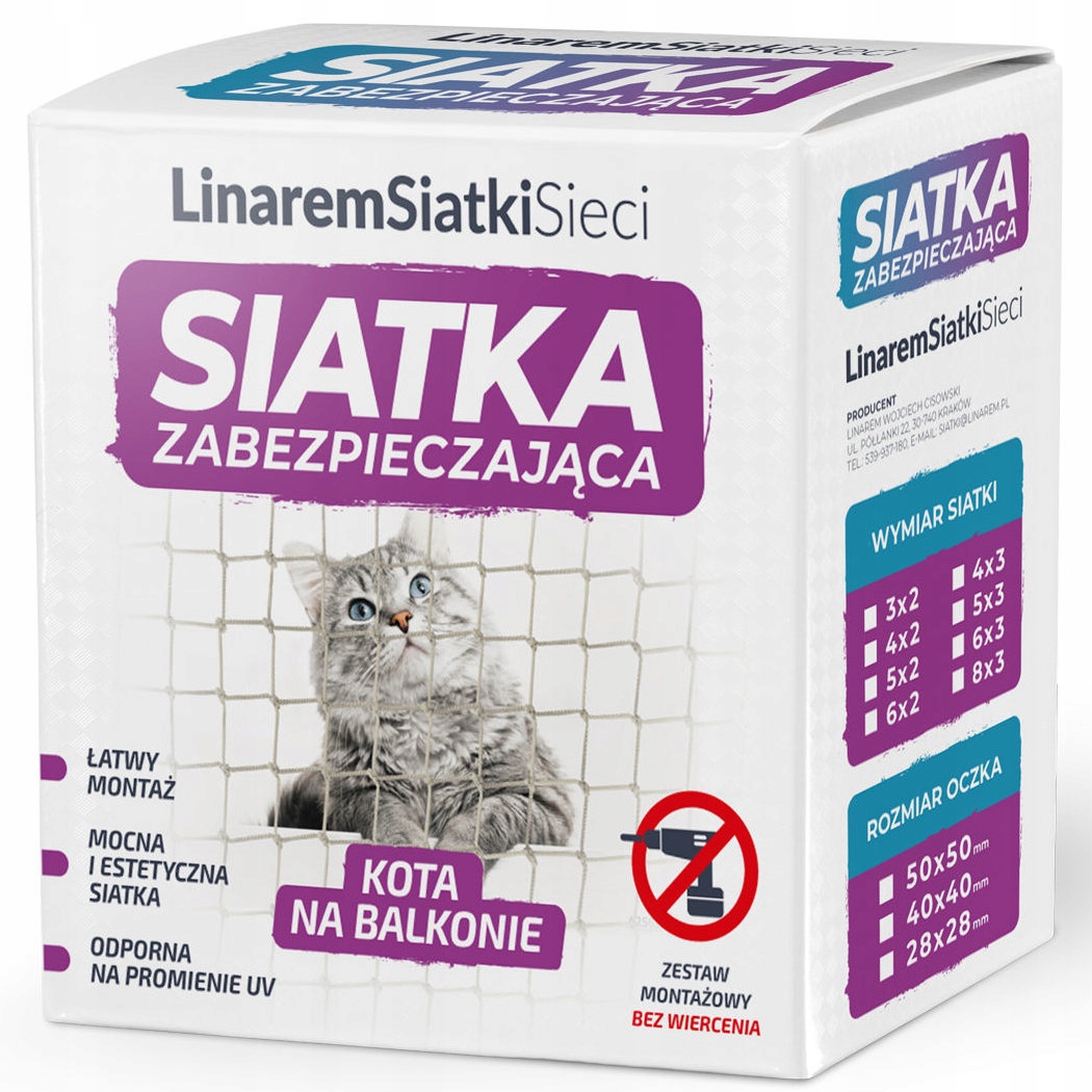 

Zestaw Gęsta Siatka Na Balkon Kota Ptaki 4x2+KLEJ