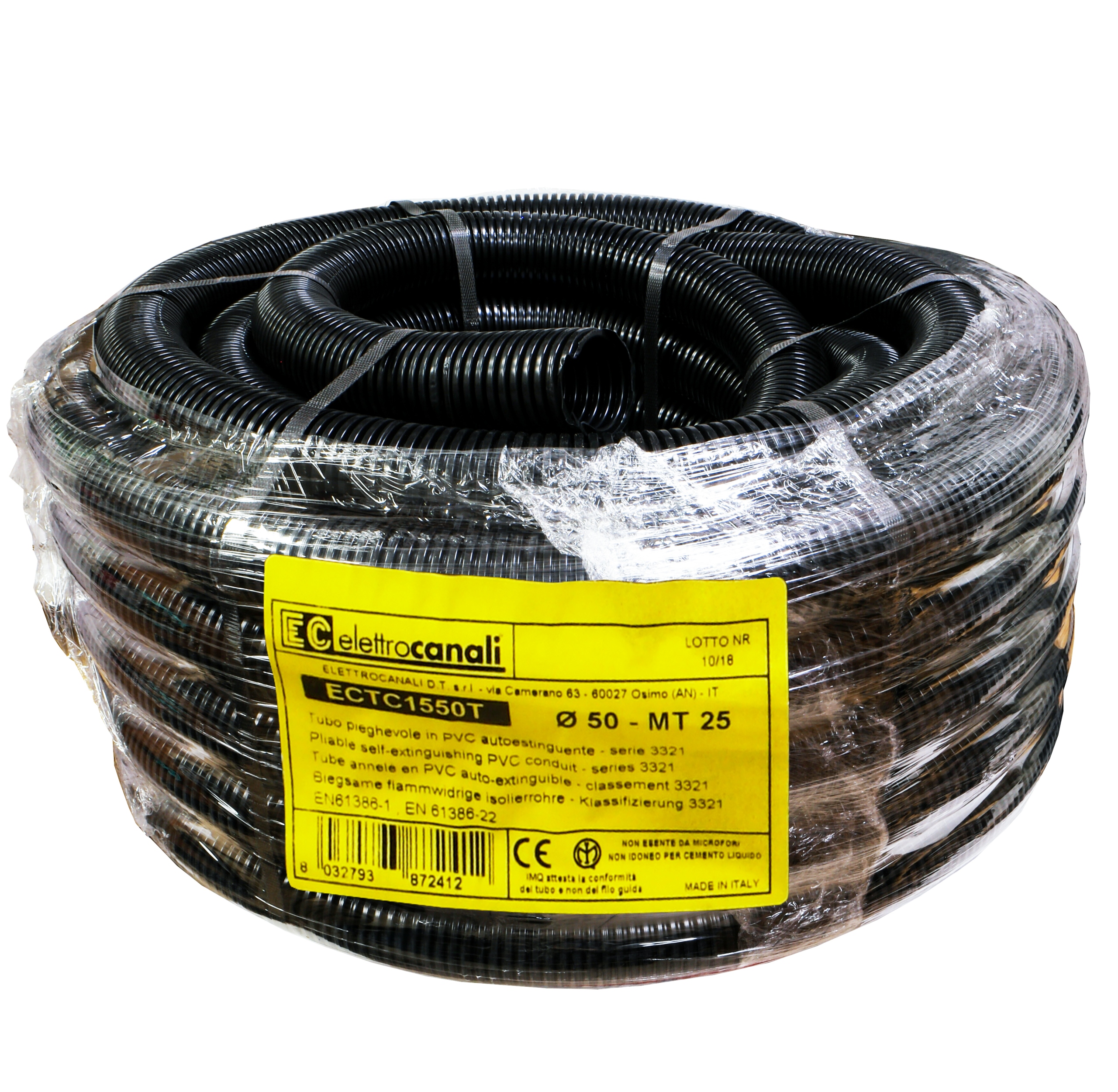 Vrúbkovaná trubka čierna Uv 50 mm 750N Pvc 25 m 50/42