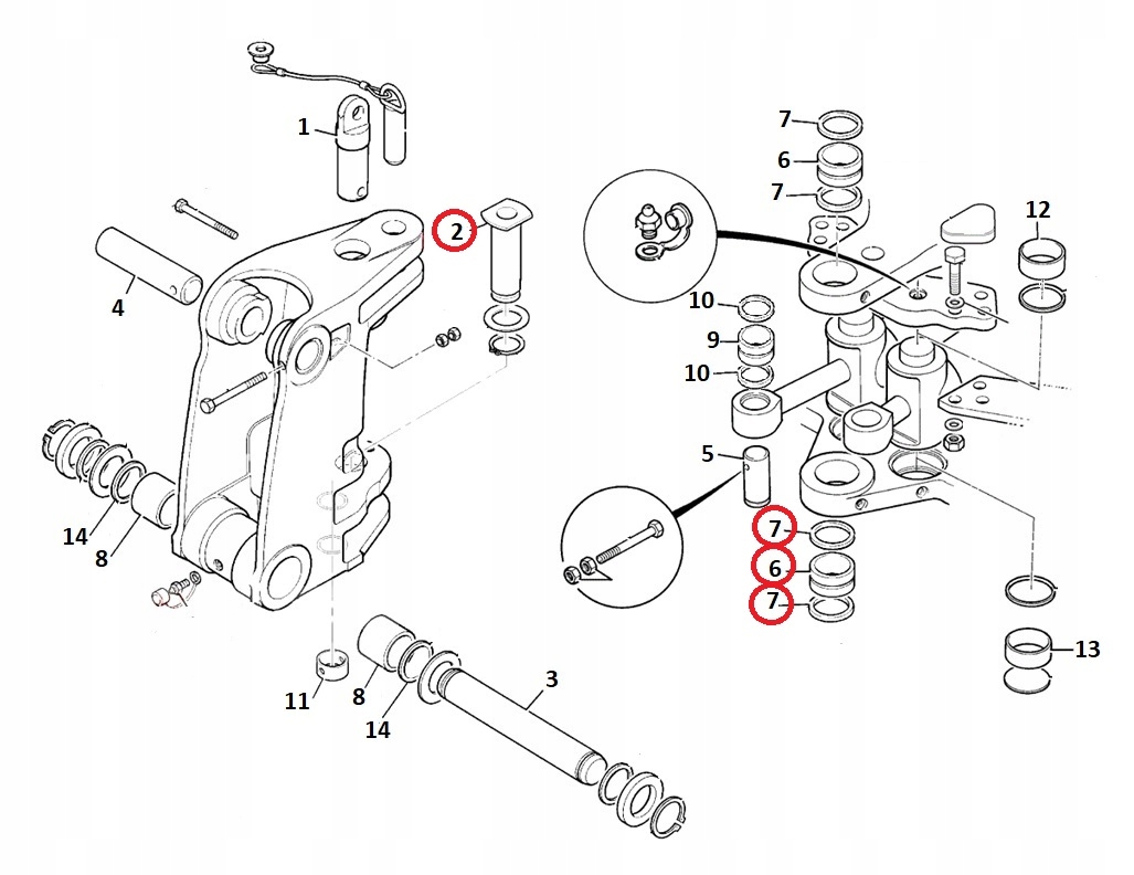 Sworzen NAPRAWCZY 911 40104 KONIK JCB 3CX 4CX Machine type Excavator Backhoe loader Loader
