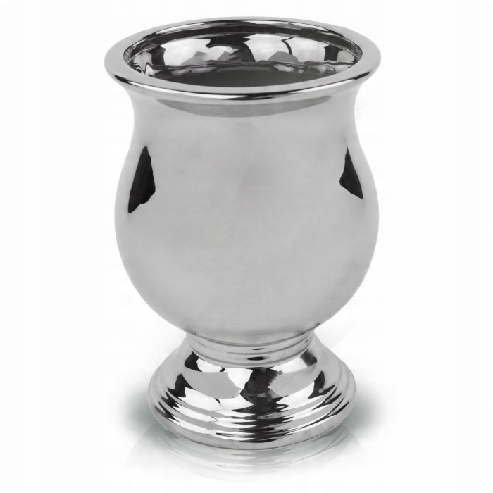 

Wazon Doniczka osłonka Ceramiczn srebrna 21h Urna