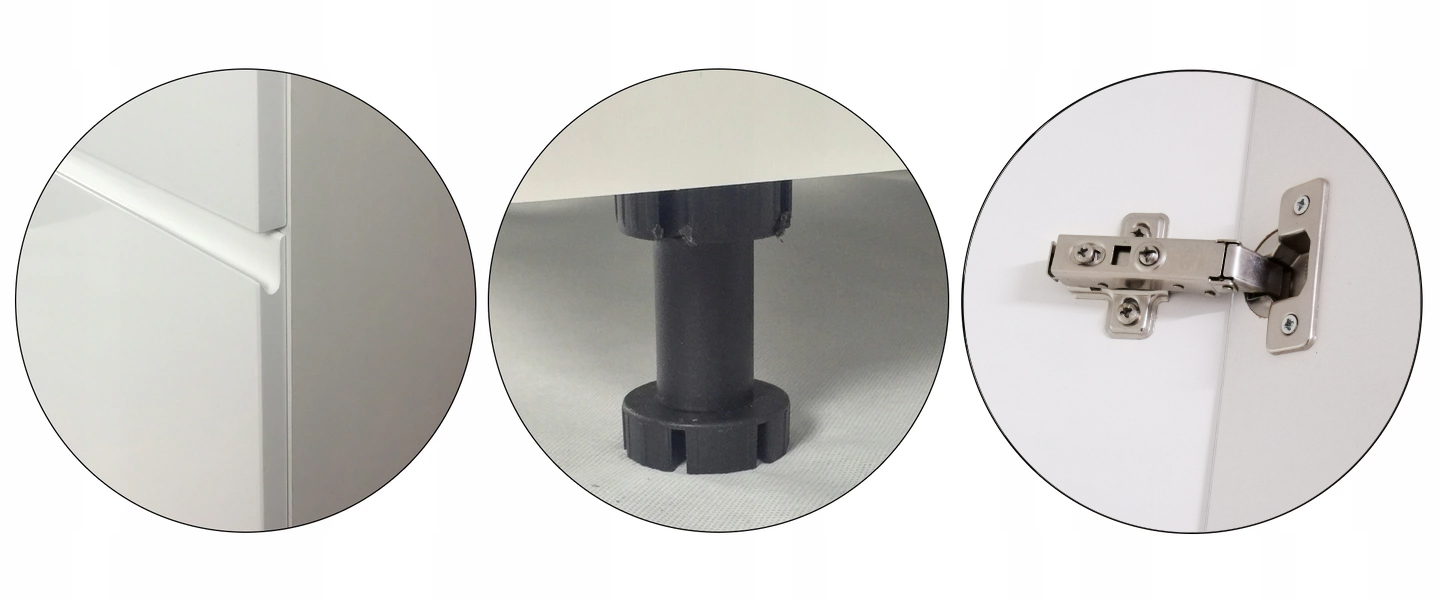 Szafka stojąca ASPEN D60R-P PRAWA biel połysk GAŁA Głębokość mebla 58 cm