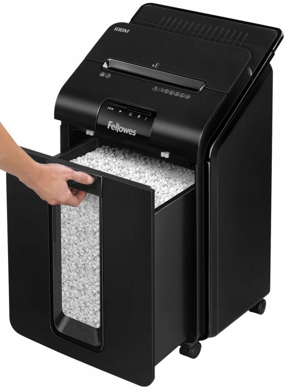 Niszczarka z podajnikiem na 100 kartek Fellowes Automax 100M ścinki 4x10mm