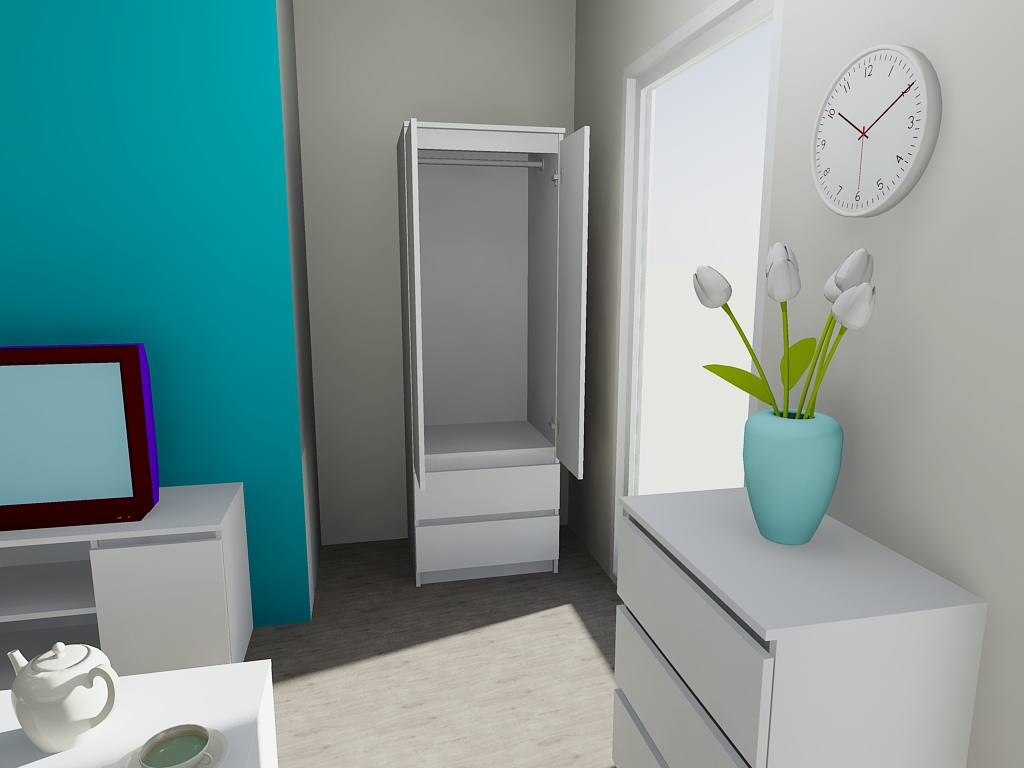 SZAFA GARDEROBA NOWOCZESNA BIAŁA 60 cm Kolekcja salon