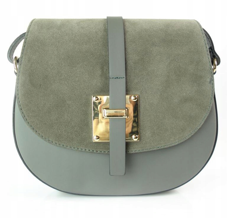 

Listonoszka Klapa Zamsz Złoto Vera Pelle Szara