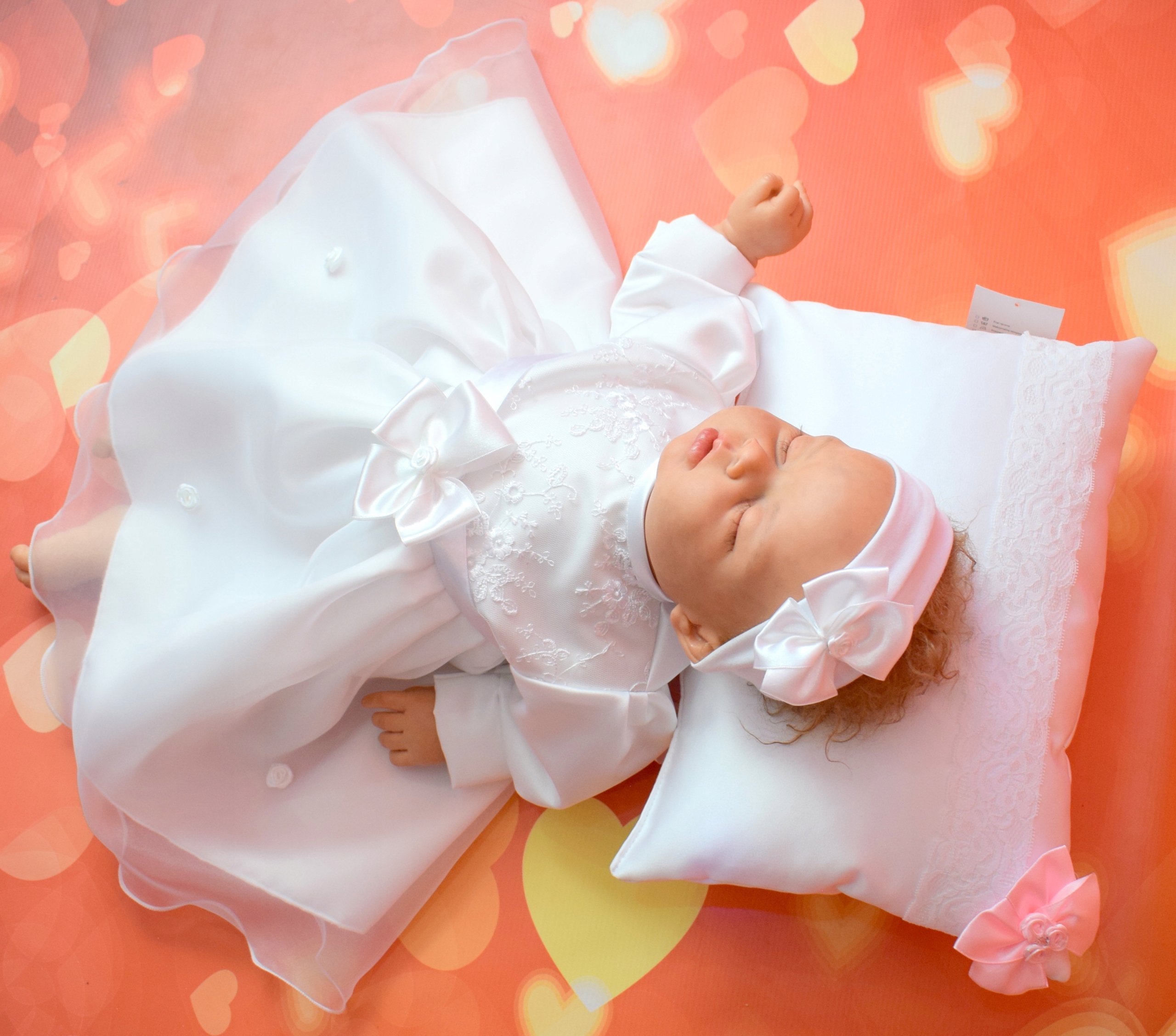 SUKIENKA DO CHRZTU + OPASKA UBRANKO ANDZIA 56 62 Marka bez marki