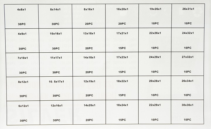PODKŁADKI MIEDZIANE USZCZELKI ZESTAW 580SZT Marka Silver