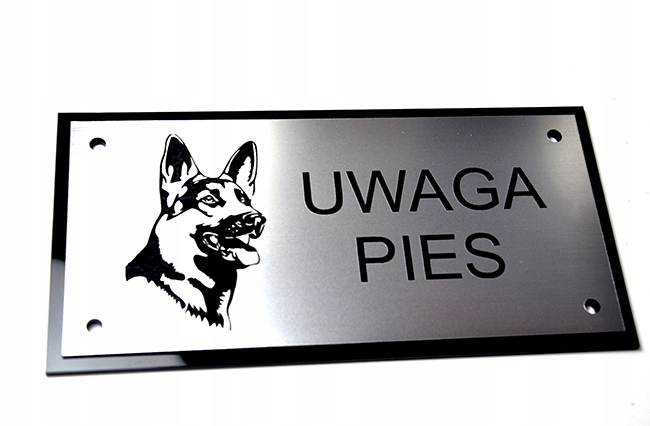 

Tabliczka Uwaga Pies, Elegancka na plexi! Grawer!